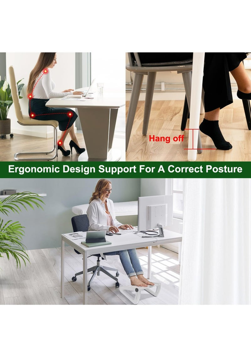 Joyelink Ergonomic Footrest, Comfort Under Desk Foot Support, 6-Position Multi-angle Adjustable Foot Pedal, Ergonomic Posture Support, with Foot Massage Roller，Footrest for Office and Home (White) - Image 3