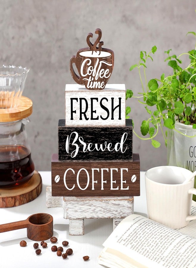 Cinnvoice Farmhouse Wooden Tabletop Decor Home Tiered Tray Decor Rustic Coffee Bar Wood Sign Neutral Decorations for Coffee Shelf Desk Centerpiece Decoration - Image 5
