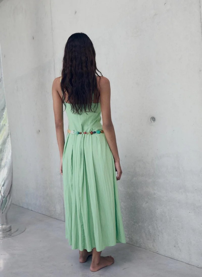 MANGO Midi-dress with pleats