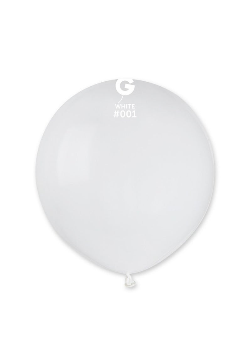 Gemar 19" Standard White Latex Balloon 10Ct - Image 1