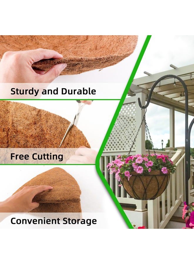 Biotolot 4 Pcs of 16-Inch Hanging Basket Coco Liners Replacement - Natural Round Coconut Fiber Planter Basket Liners for Hanging Basket Flowers - Image 4