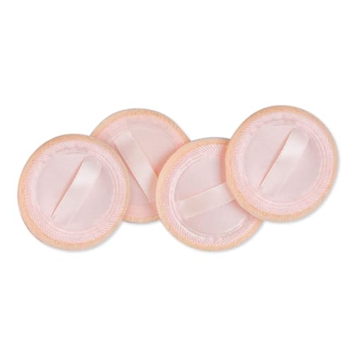 Multibrite 4Pcs Washable Powder Puff Soft Face Makeup Sponge, Loose powder Foundation Blending Sponges Set, Makeup Blender, Round Shape Reusable Cosmetic Powder Puff Wet & Dry Tool - Image 1