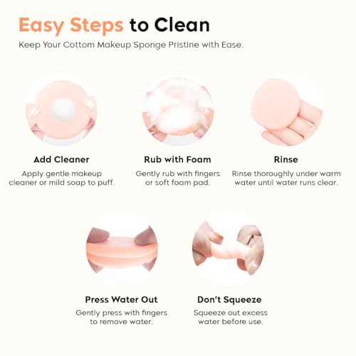 Multibrite 4Pcs Washable Powder Puff Soft Face Makeup Sponge, Loose powder Foundation Blending Sponges Set, Makeup Blender, Round Shape Reusable Cosmetic Powder Puff Wet & Dry Tool - Image 3