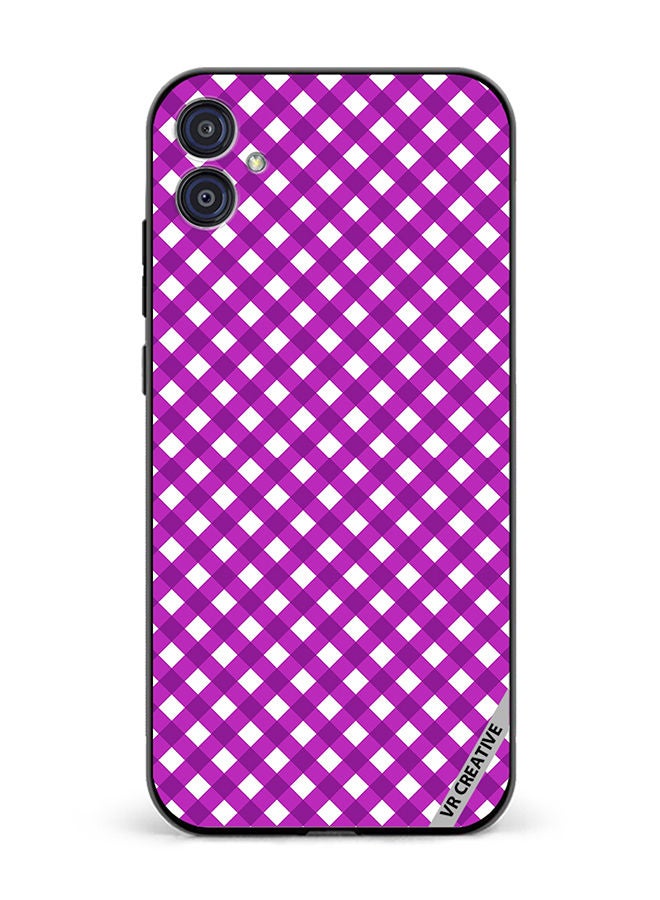 VR CREATIVE Protective Case Cover For Samsung Galaxy M04/F04 Seamless Plaid Purple Design Multicolour - Image 1