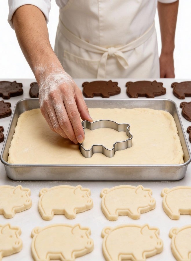 HaiFafafaing 5 Pcs Pig Cookie Cutter Mexican - Stainless Steel Pig Cookie Cutter Set - 5 Sizes From 12cm To 5cm Marranitos and Puerquito Shapes for Mexican Baking - Image 5