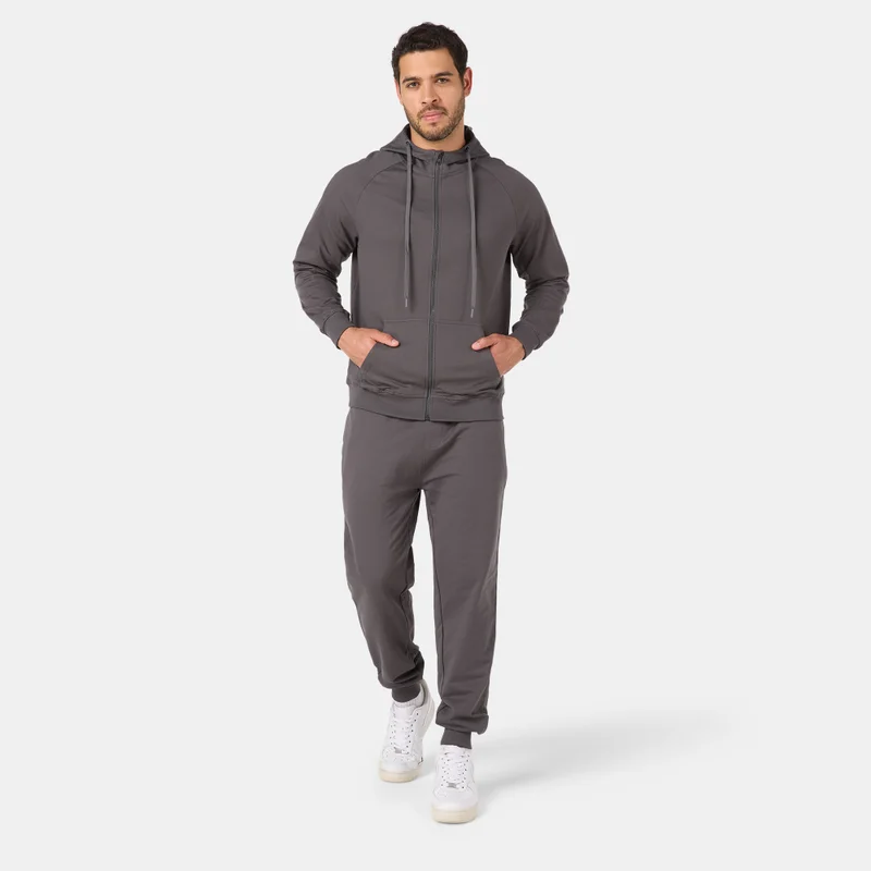 Sun And Sand Sports Grey Men's Full-Zip Hoodie for Men | Best Price UAE