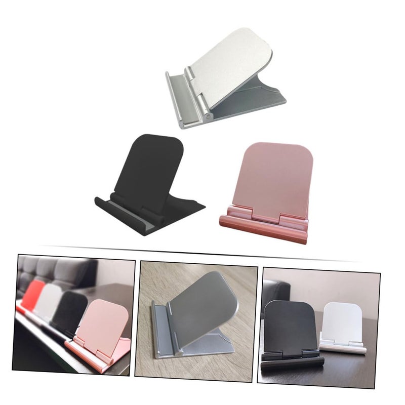 3 Pcs Black Portable Adjustable Phone Tablet Stand Holder For Desk Office Bedroom - Image 5