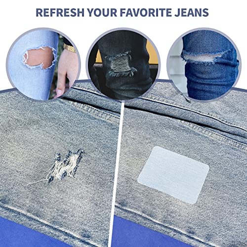 KING MOUNTAIN Iron-on Repair Patch 20 Pcs Pack,Denim Patches for Jeans Kit 3" by 4-1/4",100% Cotton Denim Iron-on Repair Patch,Jeans and Clothing Repair and Decoration Kit (Five Color 1.0) - Image 3