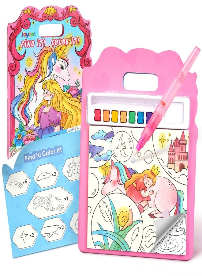 JoyCat كتب تلوين JoyCat Find & Color المائية للأطفال الصغار، لعبة تعليمية للبحث والاكتشاف، لعبة فنية وحرفية بدون فوضى، نشاط تعليمي ممتع للأطفال من سن 3-5 و4-8 سنوات، هدايا عيد الفصح للأطفال (المهر السحري) - Image 1