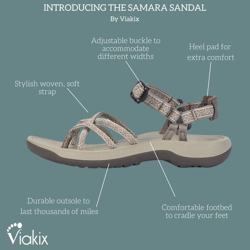 Viakix Women's Walking Sandals â€“ Premium Comfortable Sport Sandals for Outdoors, Travel, Hiking, Beach & Everyday Wear, Sandstone 8 - Image 5