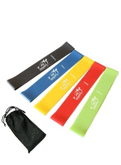 Fit Simplify Resistance Loop Exercise Bands with Carry Bag, Set of 5 PCS  - Image 1