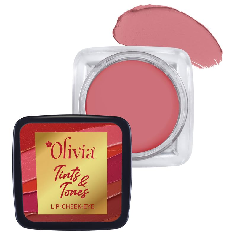 Olivia Tints Tones for Lip Cheek Eye Pink Lip Cheek Tint Pinkish Whisper 03 Easy to Blend Longlasting with Soft Creamy Finish Parabens Free No Harmful Colours or Preservatives 5g - Image 1
