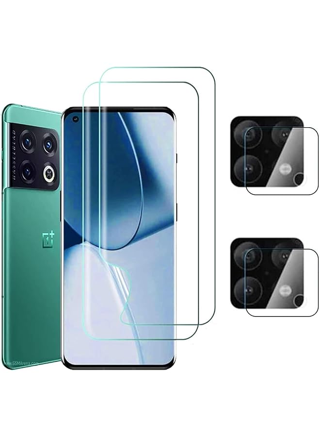 erorex 2 Plus 2Pcs Compatible With Oneplus 10 Pro Screen Protector 5G 6.7" Camera Lens Protector Hydrogel Film Bubble Free Scratch Resistant - Image 1