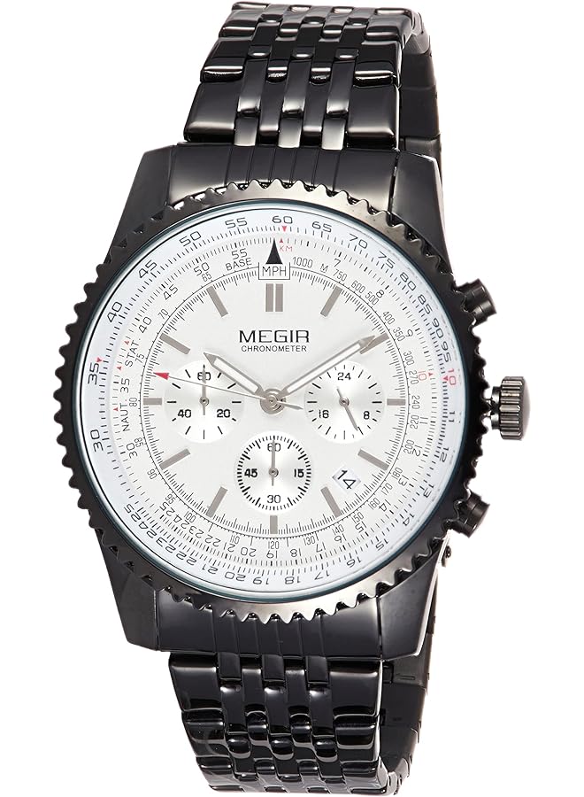 MEGIR Watch For Men Stainless Steel Band Chronograph 2007 22 Analog Display - Image 1