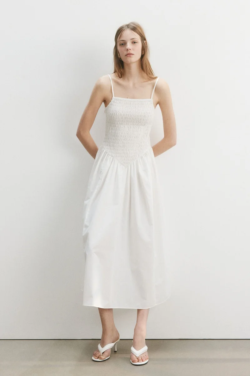 H&M Smocked flared-skirt dress