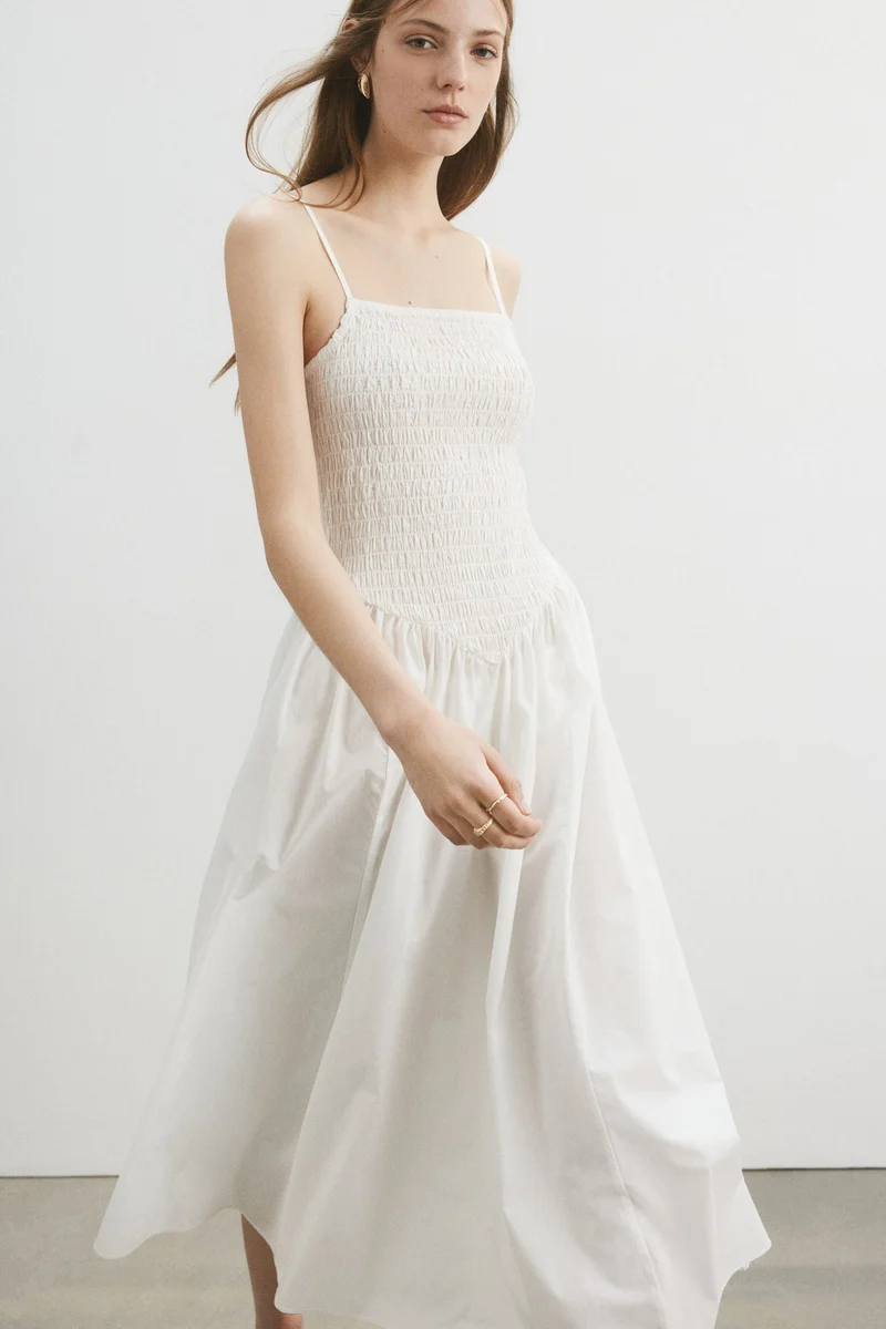 H&M Smocked flared-skirt dress