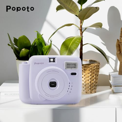 Popoto كاميرا فورية بوبوتو مع حقيبة دلو، ملصقات زينة كاميرا فورية صغيرة 12، إطارات، ألبوم صور والمزيد من مجموعة الملحقات - بنفسجي - Image 5