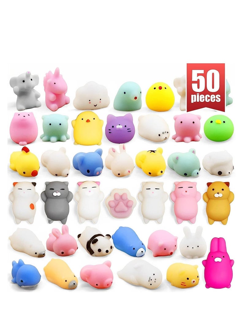 xppier 50 Pcs Squishy Toys, Kids Party Favors Mini Squishy Toy, Stress Relief Toys Squishies Bulk Toys, Classroom Prizes Birthday Party Gifts for Kids Adults - Image 2