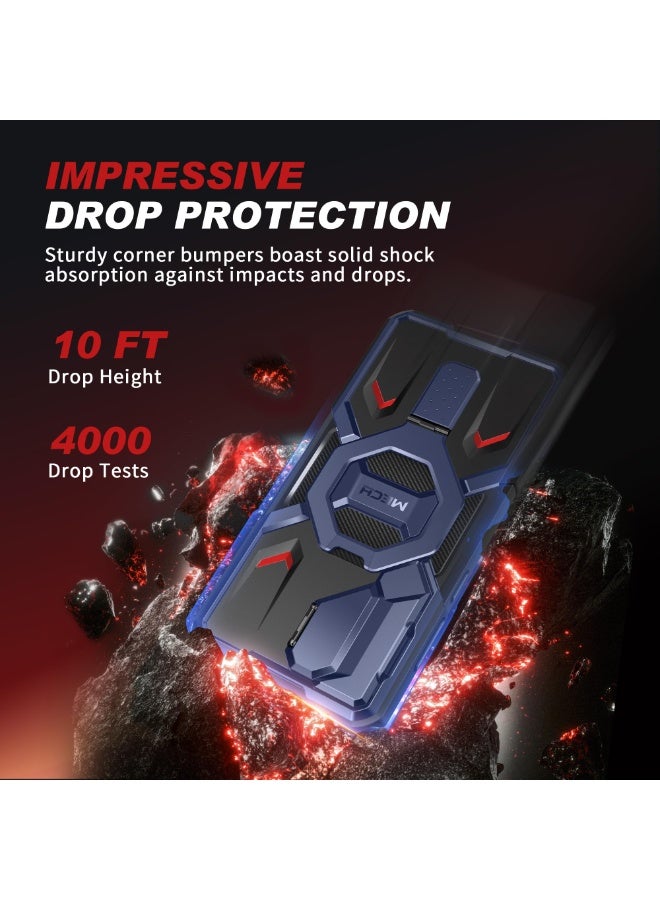 TONGATE Magnetic for Samsung Galaxy S25 FE Case with Privacy Screen Protector, [Compatible with MagSafe][Camera Protective Cover][Military-Grade Protection] Ring Stand Phone Case S25 FE 6.7", DarkBlue - Image 4