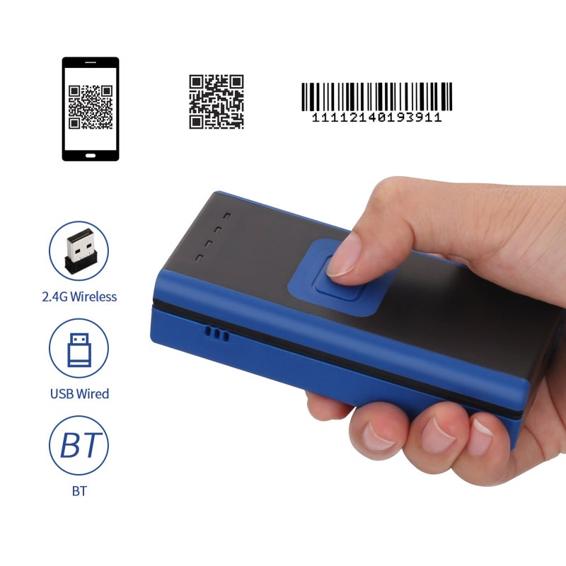 ماسح رموز الباركود: 3 أنماط اتصال في واحد، 2 أنماط رفع، قدرة فك رموز ممتازة - مسح رموز أحادي الأبعاد وثنائي الأبعاد محمول للمحلات السوبرماركت، ومحلات البيع بالتجزئة، والمخازن واللوجستيك - Image 1