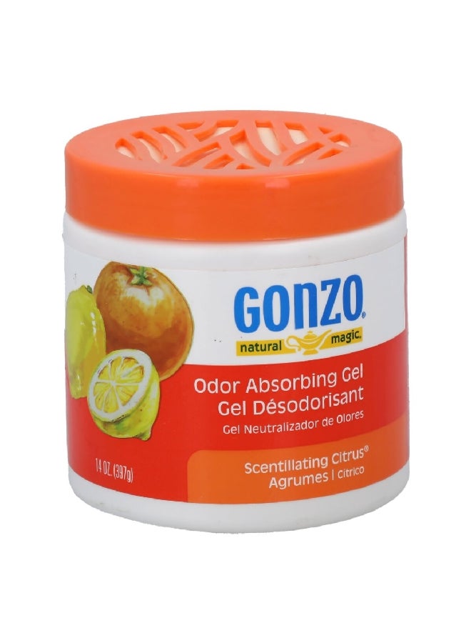 Gonzo Non-Toxic Long-Lasting Citrus Scent Odor Absorbing Gel 14oz 4119D - Image 1