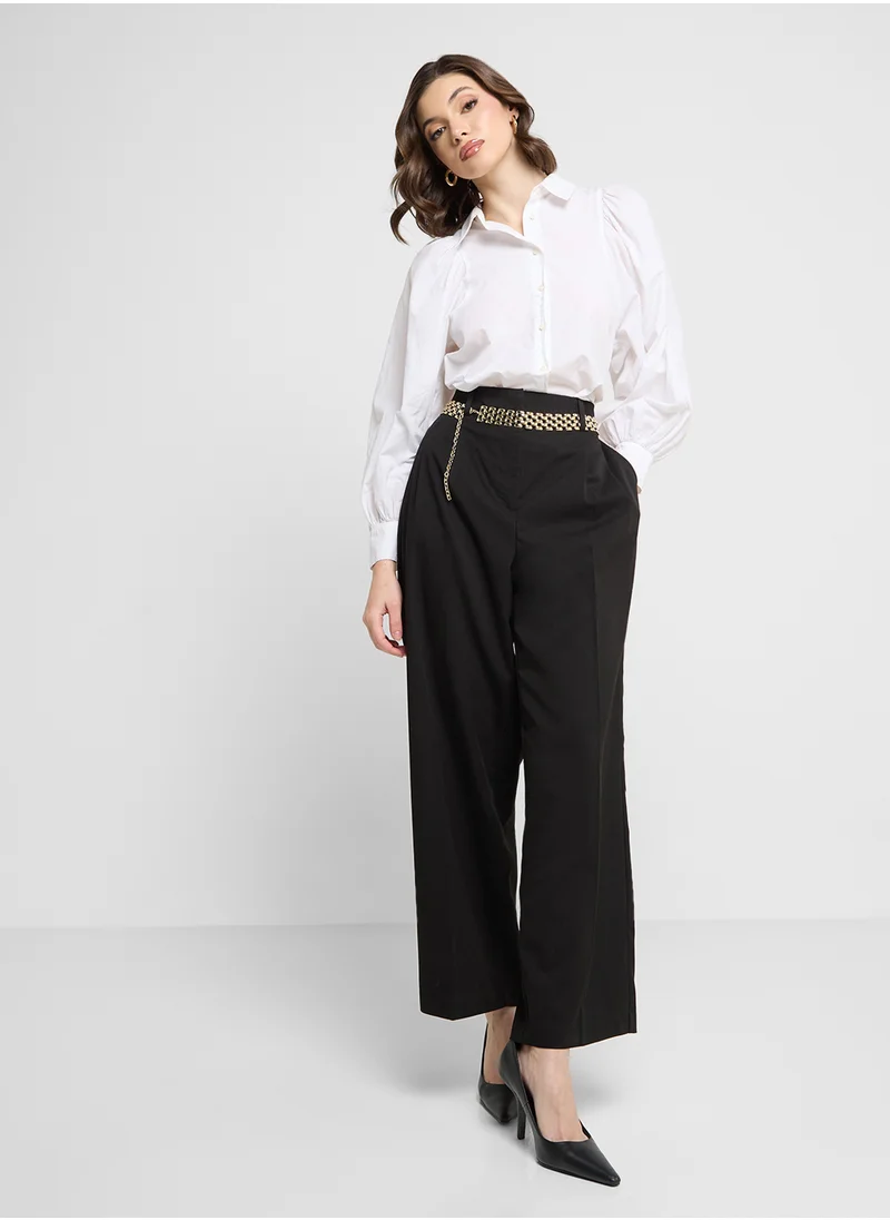 VERO MODA High Waist Pleated Detail 30" Pants