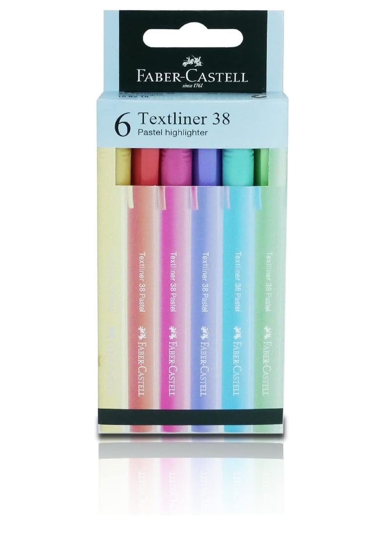 فابير كاستل مجموعة مكونة من 6 أقلام تحديد 38 قلم تحديد متعدد الألوان - Image 2