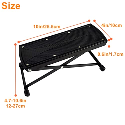 Miwayer Guitar Foot Rest 6-Position Height Adjustable Rubber End Caps and Non-Slip Rubber Padfor Com fortable and Solid Support - Image 2
