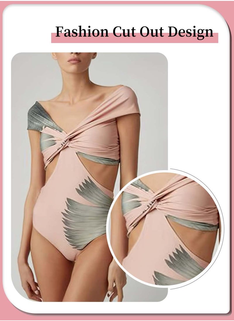Moovant - Women's 2 Pieces Floral Swimsuit Set, Sleeveless Bikini, One Piece Swimsuit, Floral Print Conservative Swimwear, with Cover Up Bathing Hip Wrap Skirt Suits Burkini Beachwear - Image 1