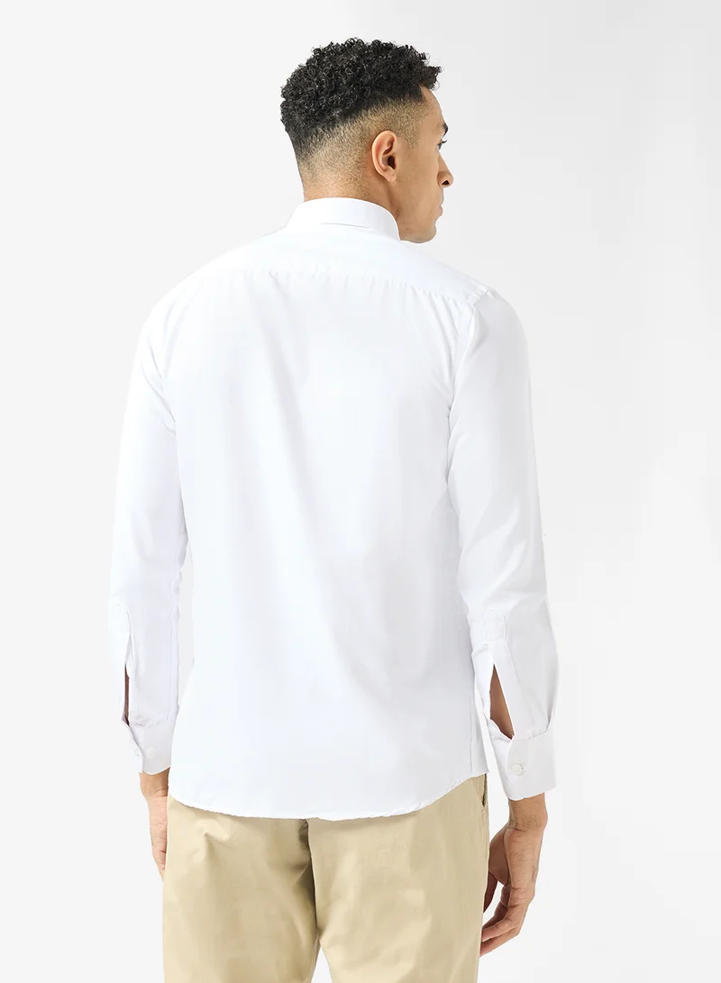 Robert Wood Shirts Oxford Brushed Self Horizontal Stripe