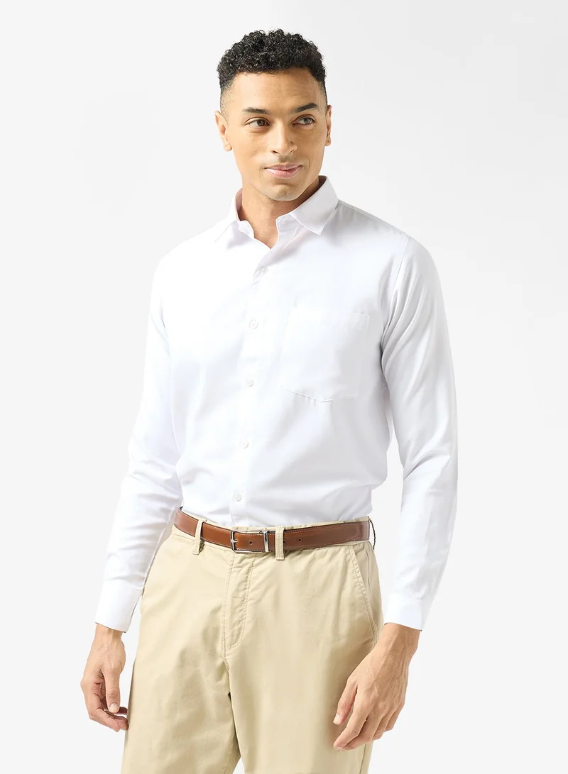 Robert Wood Shirts Oxford Brushed Self Horizontal Stripe