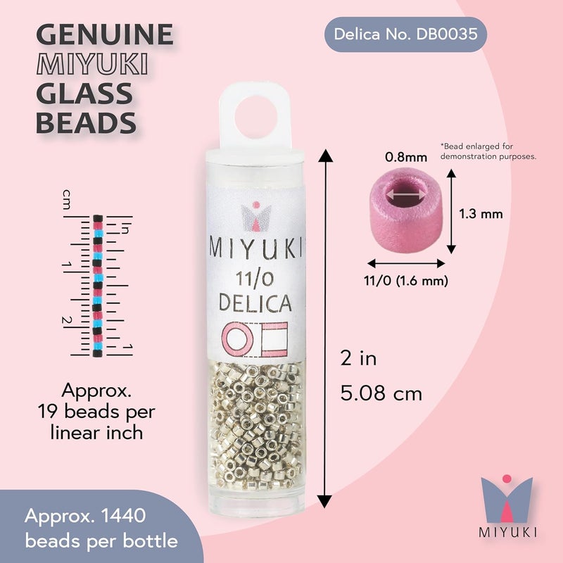 Miyuki DB035 Delica Bead, 7.2g, Galvanized Silver - Perfect for Jewelry Making - Image 3