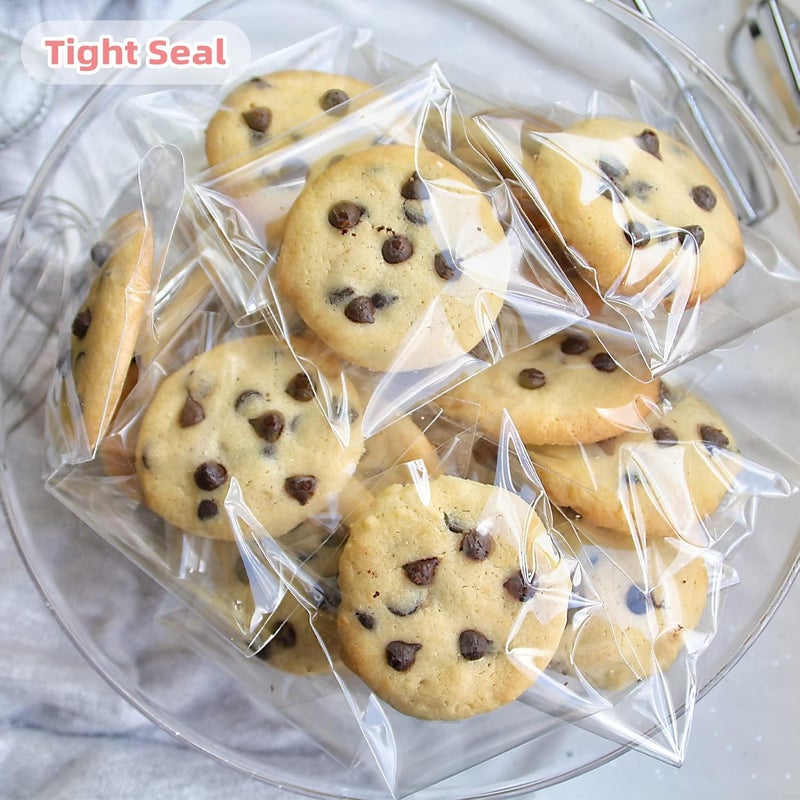 Morepack Cookie Bags for Gift Giving,Self Sealing Cellophane Bags 4x4 Inches,Clear Resealable Cellophane Bags Self Adhesive Individual Cookie Bags for Packaging 200Pieces (Mini Size) - Image 4