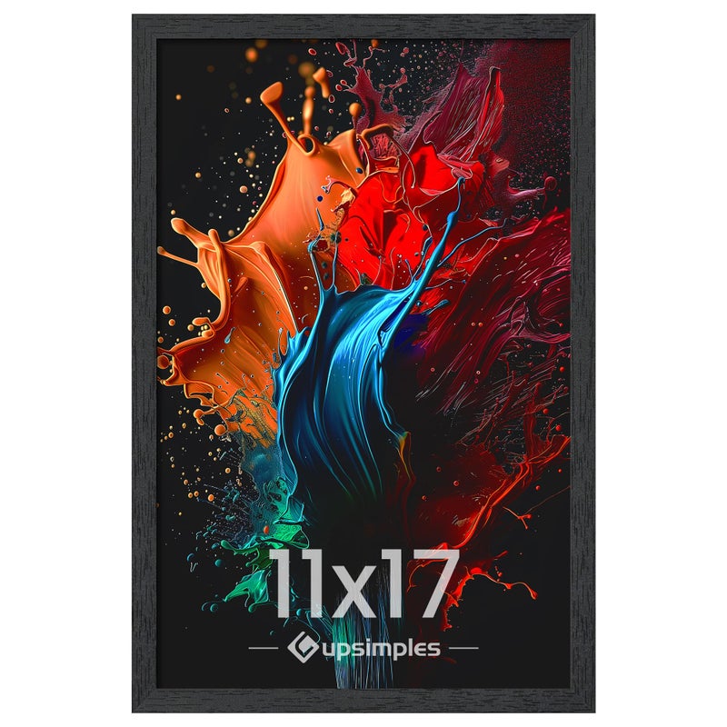 upsimples 11x17 Picture Frame, Wall Gallery Photo Frames with Engineered Wood, Black 1 Pack - Image 1