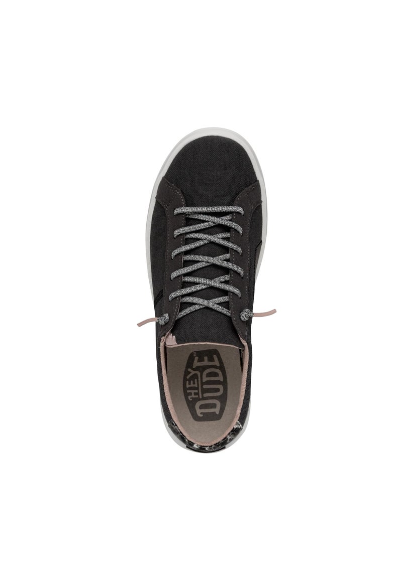 HEYDUDE Women's Karina Slip On Sneakers, Jet Black Size 8 | Women's Slip On Sneakers | Comfortable & Lightweight - Image 4