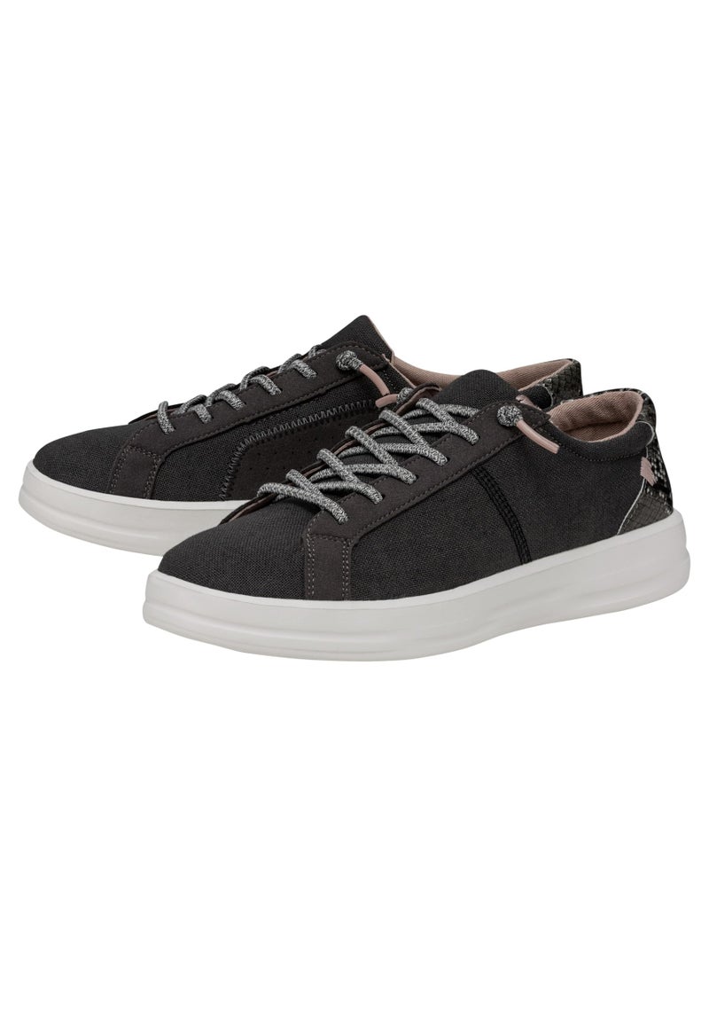 HEYDUDE Women's Karina Slip On Sneakers, Jet Black Size 8 | Women's Slip On Sneakers | Comfortable & Lightweight - Image 2