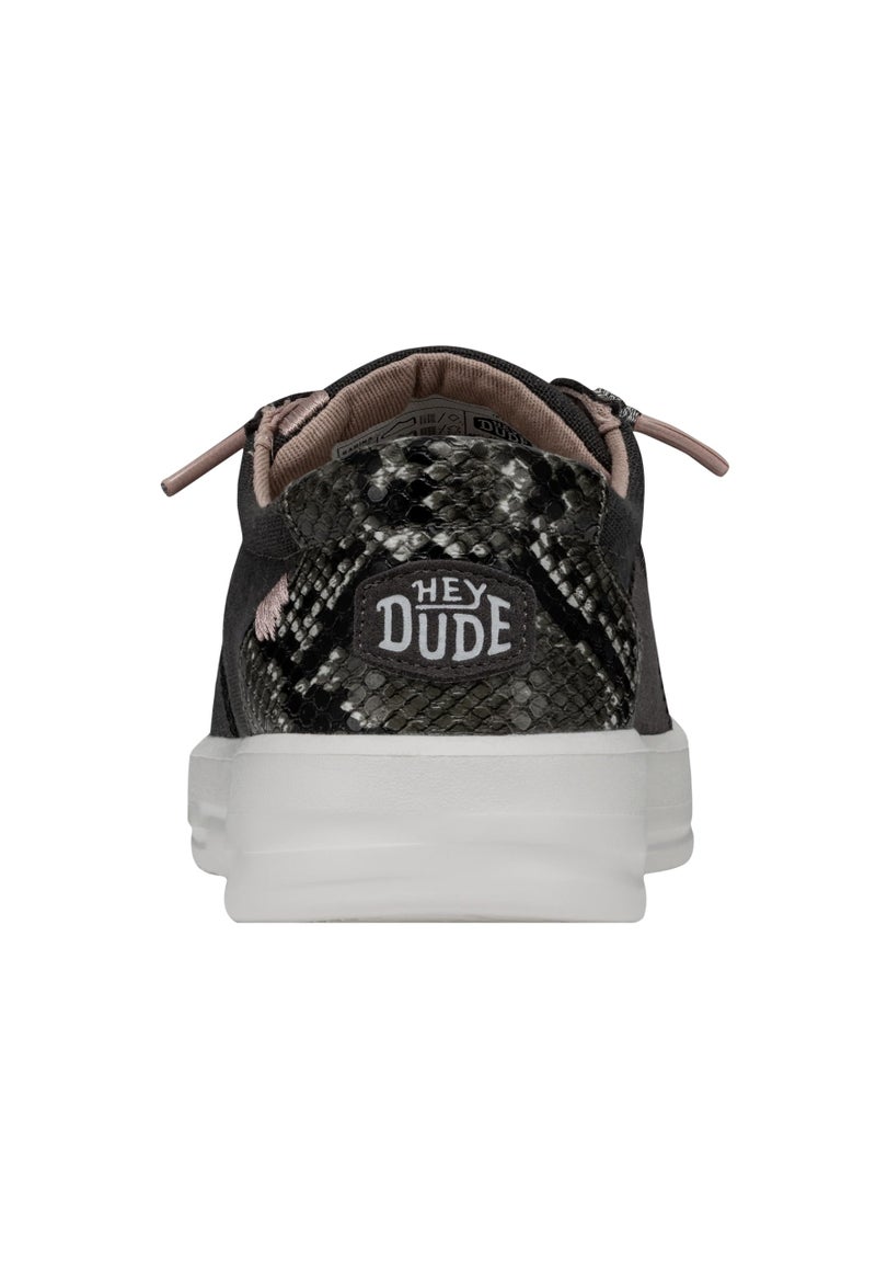 HEYDUDE Women's Karina Slip On Sneakers, Jet Black Size 8 | Women's Slip On Sneakers | Comfortable & Lightweight - Image 3