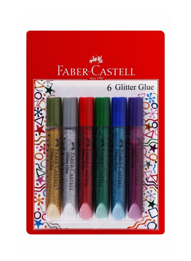 FABER-CASTELL غراء لامع 6 قطع 12.5 جرام لكل أنبوب بألوان متعددة - Image 1