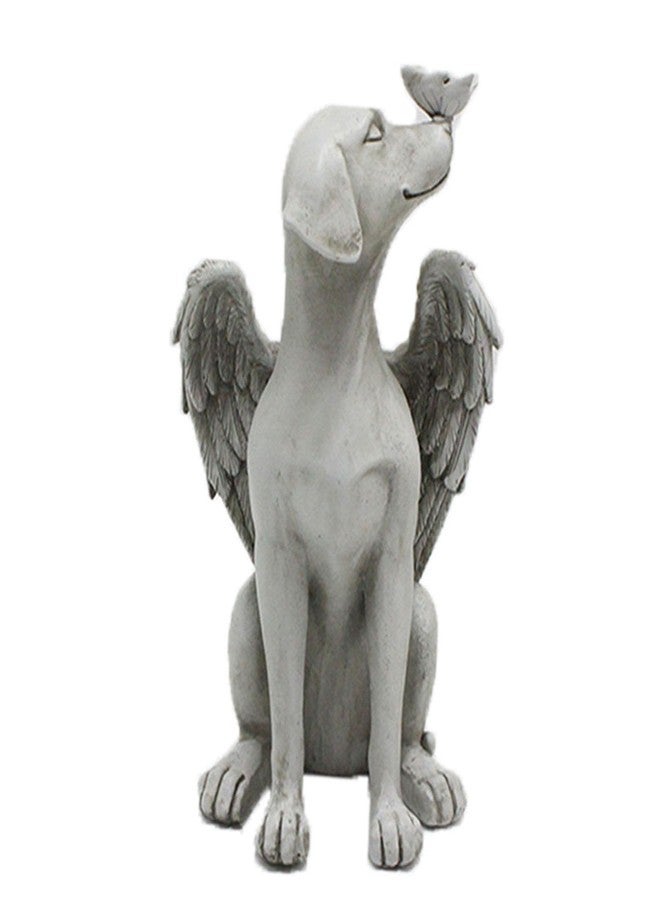Loyanger Angel Dog Memorial Statue,Pet Memorial Grave Marker Tribute Statue Garden Sleeping Dog Ornament Pet Passing Away Bereavement Presents Tribute Sculpture(Color:Grey) - Image 1