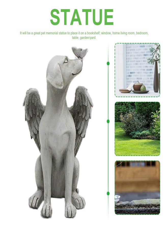 Loyanger Angel Dog Memorial Statue,Pet Memorial Grave Marker Tribute Statue Garden Sleeping Dog Ornament Pet Passing Away Bereavement Presents Tribute Sculpture(Color:Grey) - Image 3
