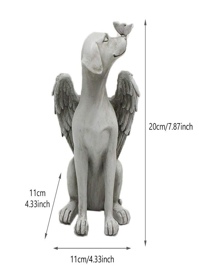 Loyanger Angel Dog Memorial Statue,Pet Memorial Grave Marker Tribute Statue Garden Sleeping Dog Ornament Pet Passing Away Bereavement Presents Tribute Sculpture(Color:Grey) - Image 2