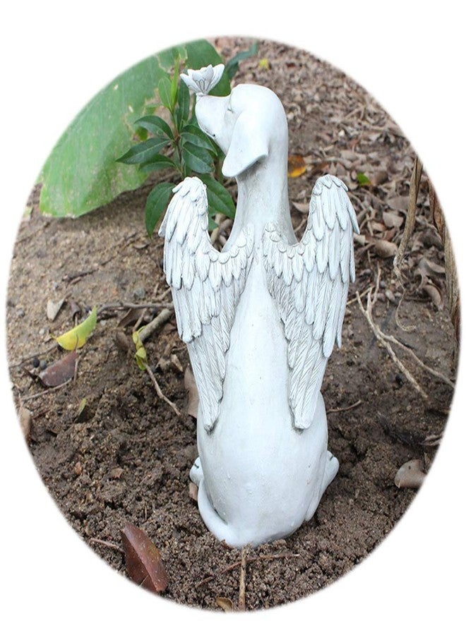 Loyanger Angel Dog Memorial Statue,Pet Memorial Grave Marker Tribute Statue Garden Sleeping Dog Ornament Pet Passing Away Bereavement Presents Tribute Sculpture(Color:Grey) - Image 4