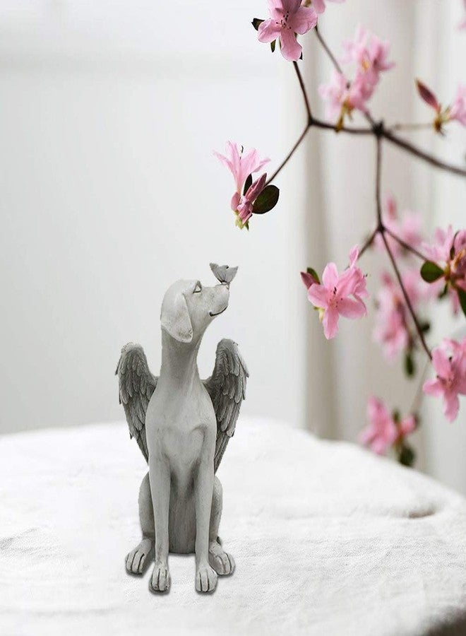Loyanger Angel Dog Memorial Statue,Pet Memorial Grave Marker Tribute Statue Garden Sleeping Dog Ornament Pet Passing Away Bereavement Presents Tribute Sculpture(Color:Grey) - Image 5