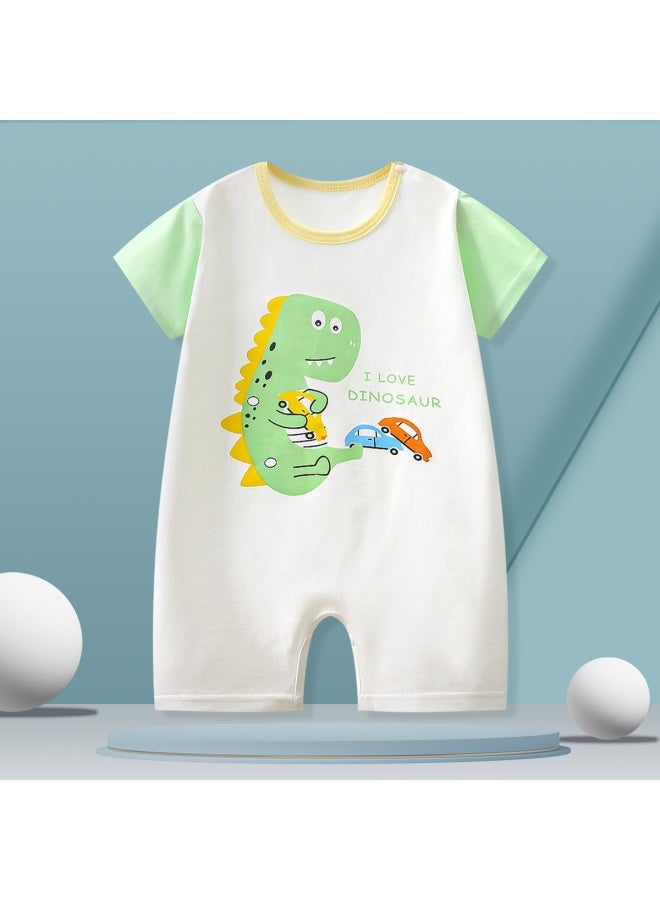 Summer Baby Jompsuit Thin Men's Treasure Clothes Cartoon Newborn Short-sleeved Climbing Clothes Baby Women's Treasure Pajamas