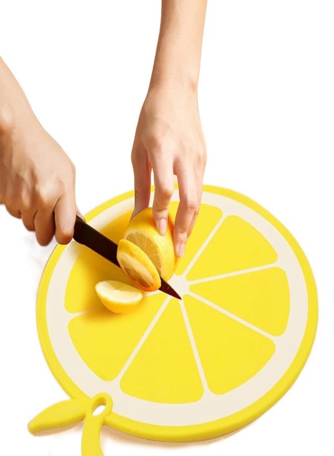 GUEDKIKL GUDEKIKL 1Pcs Fruit Shaped Plastic Cutting Board, Cartoon Lemon Pattern PP Cutting Boards, 10.75x12.2in Vegetables Chopping Board For Kitchen Household - Image 2