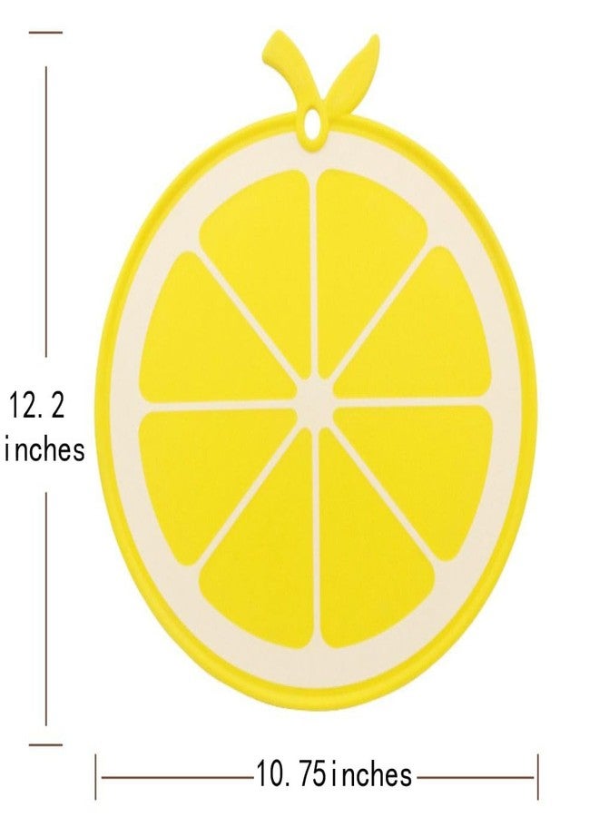 GUEDKIKL GUDEKIKL 1Pcs Fruit Shaped Plastic Cutting Board, Cartoon Lemon Pattern PP Cutting Boards, 10.75x12.2in Vegetables Chopping Board For Kitchen Household - Image 4