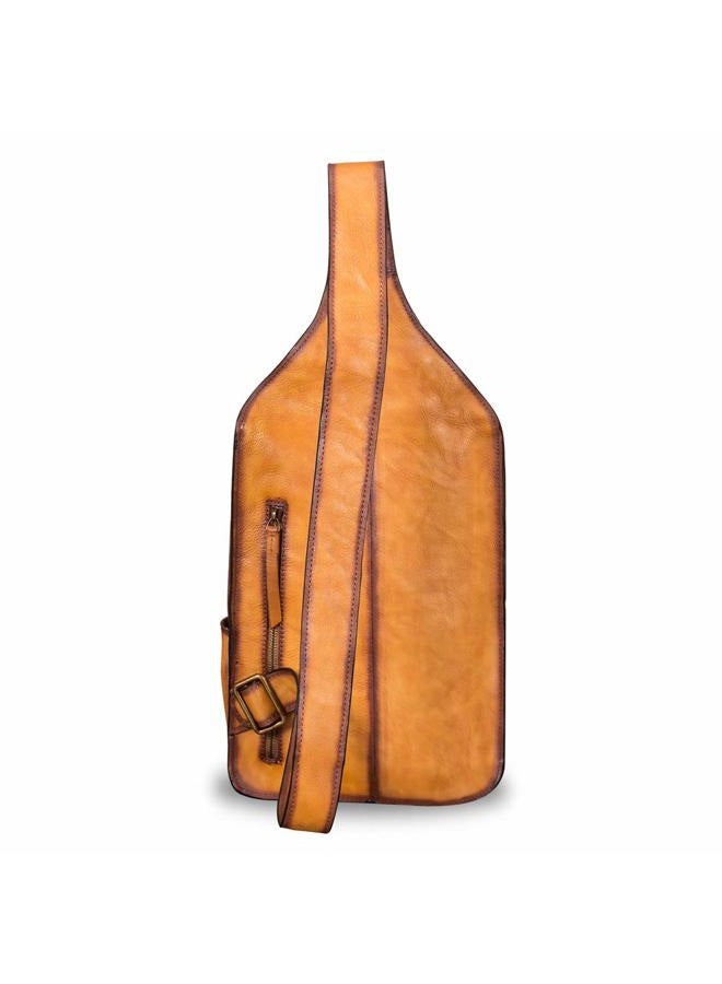 IVTG Genuine Leather Sling Bag for Men Vintage Handmade Crossbody Casual Daypack Shoulder Satchel (Brown) - Image 2