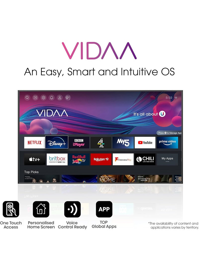 Hisense 85 Inch Smart TV 4K UHD LCD Dolby Vision, Natural Colour Enhancer,VIDAA U5 OS, Youtube, Netflix, Disney +, Freeview Play and WiFi, Voice Command 85A62N black - Image 4
