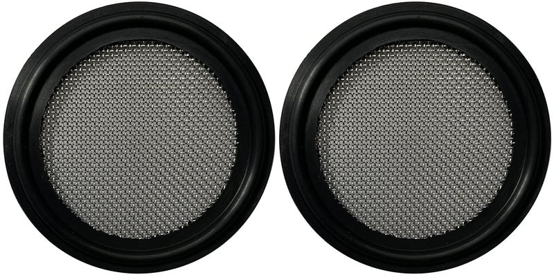 DR.COMPONENT 1.5" Sanitary Tri-Clamp Gaskets (Pack of 2), Bonded Type Screen (#30 Mesh/ 595 μm) Gaskets, Black FKM (Viton) - Image 2