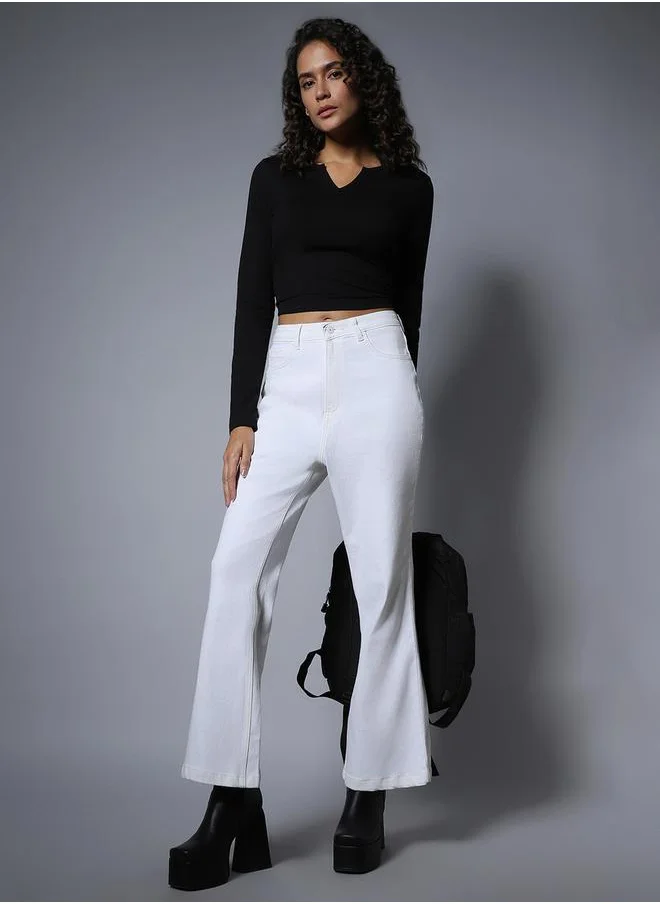 HIGH STAR Mid Wash Bootcut Jeans by Styli